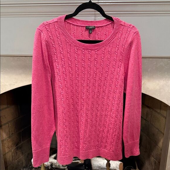 Talbots Women's Vibrant Pink Cable Knit Sweater Size XLp - Picture 1 of 5